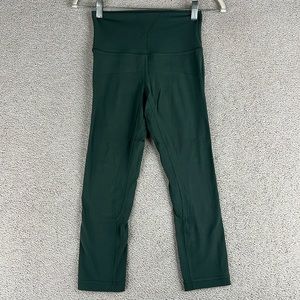 Lululemon Leggings High Waisted Green Womens Size 4 Yoga Workout Pants